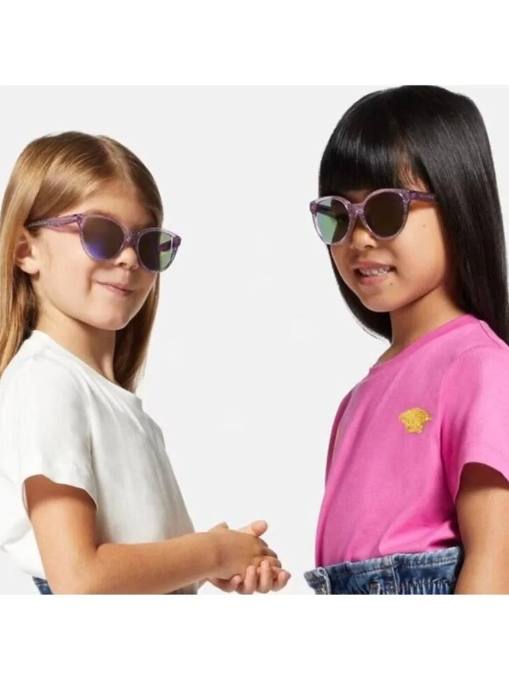 Versace Kids VK4427U 53734V Sunglasses Lilac Cat Eye Frame, Grey Lenses